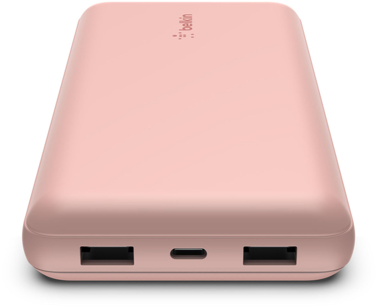 Belkin BoostCharge External Battery, 20000mAh, 15W, 1 x USB-C - 2 x USB-A, Rose Gold BPB012btRG