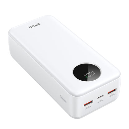 External Battery BWOO BO-P64, 30000mAh, 22.5W, QC + PD, 1 x USB-C - 2 x USB-A, White