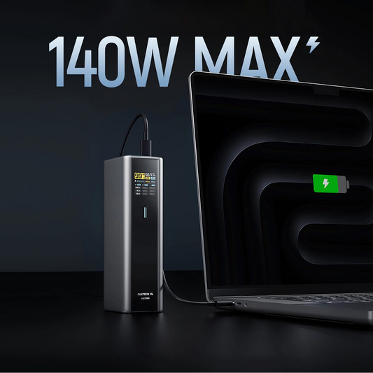 Cuktech External Battery, 20000mAh, 210W, QC + PD, 1 x USB-A - 2 x USB-C, Gray CKPB200UGLGR