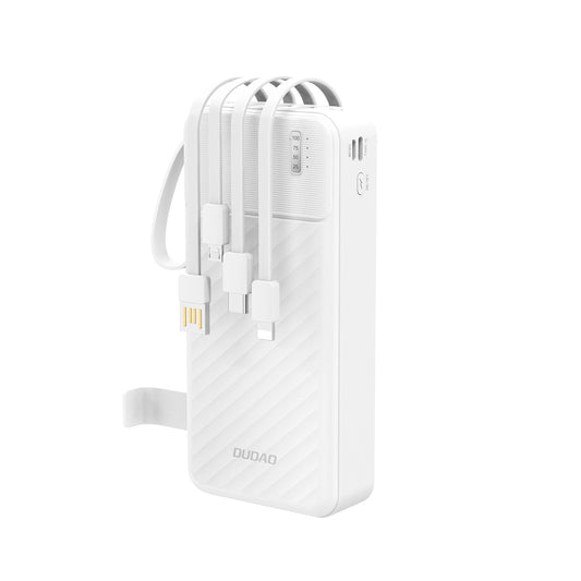 Dudao K11 Pro External Battery, 20000mAh, 10W, 1 x Lightning - 1 x microUSB - 1 x USB-A - 1 x USB-C, White