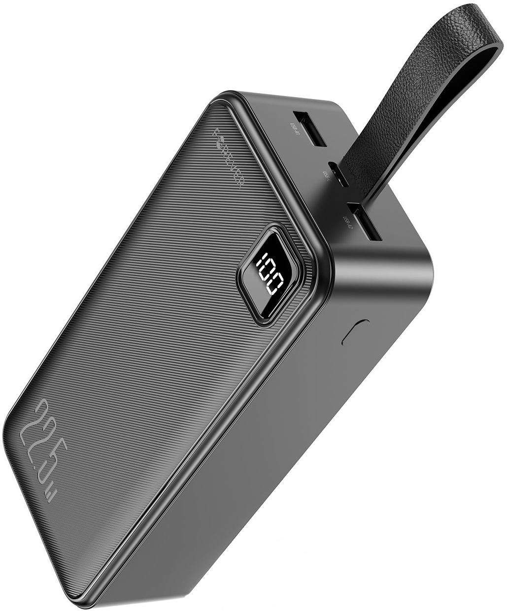 Forever TB-300XL Power Bank, 30000mAh, 22.5W, QC + PD, 1 x USB-C - 2 x USB-A, Black