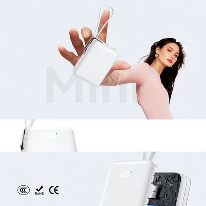 Joyroom JR-PBF27 Pro External Battery, 10000mAh, 30W, QC + PD, 1 x Lightning - 2 x USB-C, White