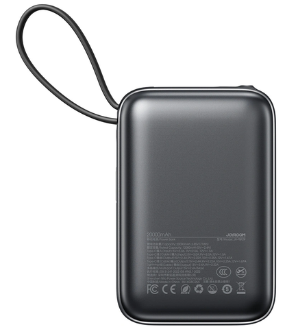 Joyroom JR-PBF29 External Battery, 20000mAh, 22.5W, QC + PD, 1 x Lightning - 2 x USB-C, Black