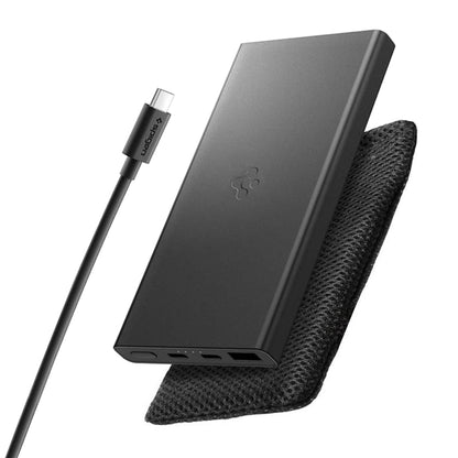 Spigen Essential External Battery, 10000mAh, 22.5W, QC + PD, 1 x USB-A - 2 x USB-C, Black