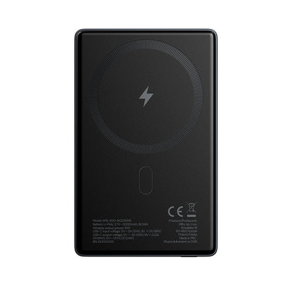 Allity Wireless External Battery. APB-300, 5000mAh, 20W, PD + QC, 1 x QI - 1 x USB-C, Gray