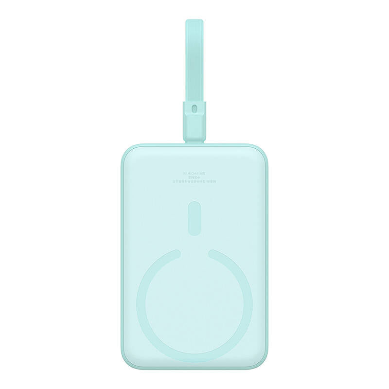 Baseus Magnetic Mini Wireless External Battery, 10000mAh, 20W, PD + FQI, 1 x Lightning - 1 x QI - 1 x USB-C, Green P10022109333-00