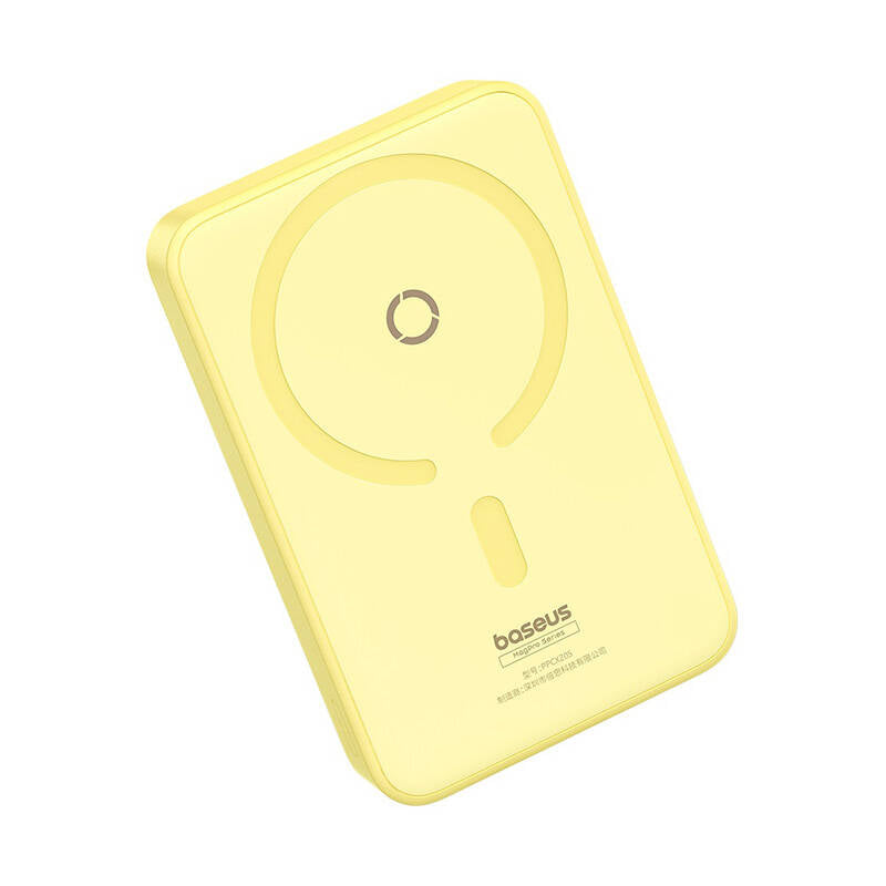 External Wireless Battery Baseus MagPro PPCXZ05, 5000mAh, 20W, PD + FQI, 1 x QI - 1 x USB-C, Yellow P10064101Y23-00