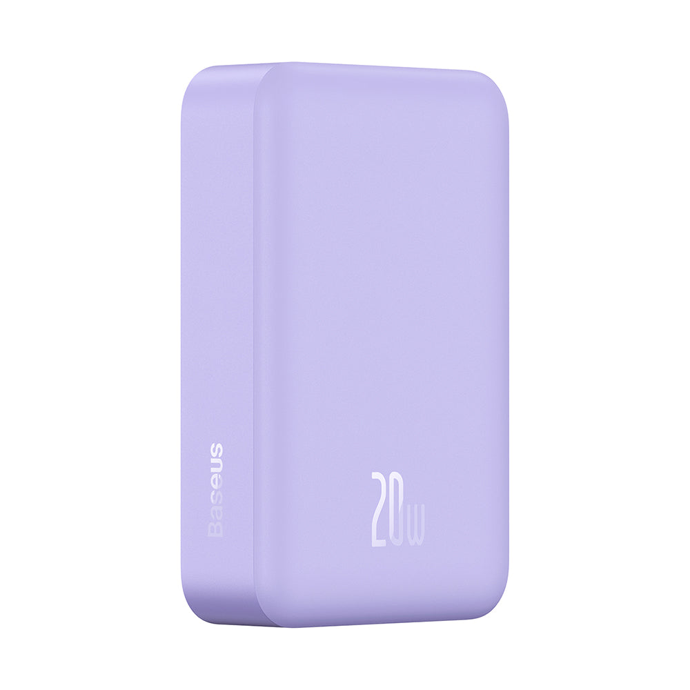 Baseus Magnetic Mini Wireless External Battery, 20000mAh, 20W, PD + FQI, 1 x QI - 1 x USB-C, Purple PPCX150005
