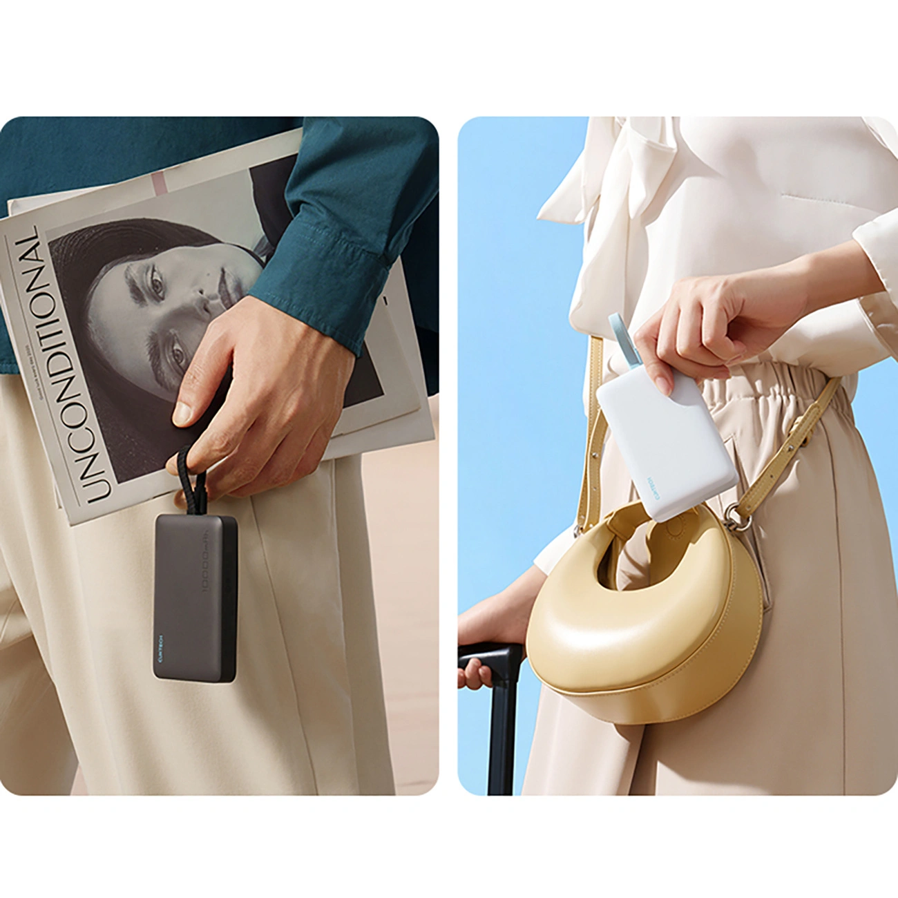 Cuktech CP132ML Wireless External Battery, 10000mAh, 22.5W, PD + QI, 2 x USB-C, White