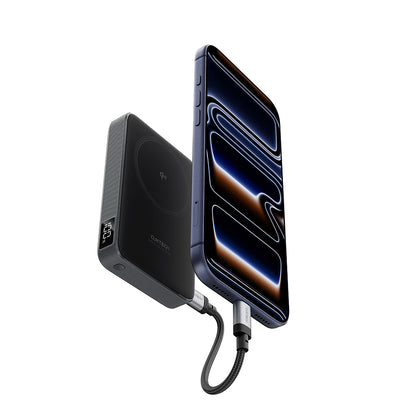 Cuktech WPB100 Wireless External Battery, 10000mAh, 30W, PD + FQI, 1 x QI - 1 x USB-C, Gray CUWPB100GLBK