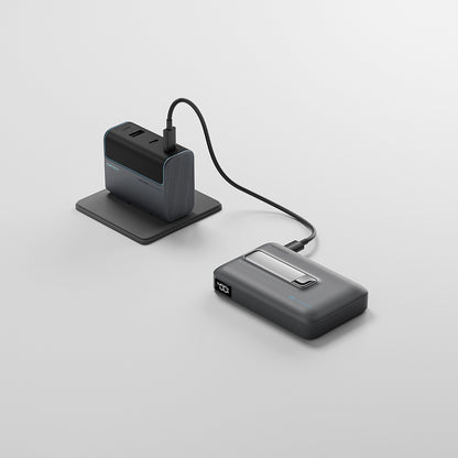 Cuktech WPB100 Wireless External Battery, 10000mAh, 30W, PD + FQI, 1 x QI - 1 x USB-C, Gray CUWPB100GLBK