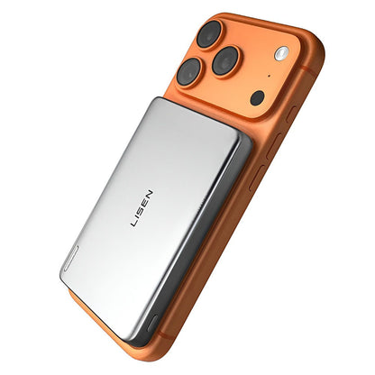 Lisen L601 Pro Wireless External Battery, 10000mAh, 27W, PD + FQI, 1 x QI - 1 x USB-C, Gray YL0325100009