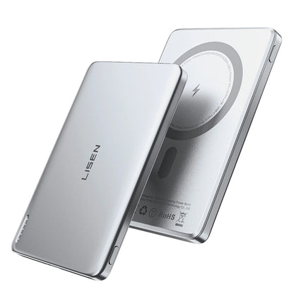 Wireless External Battery Lisen L601 Pro, 5000mAh, 22.5W, PD + FQI, 1 x QI - 1 x USB-C, Gray YL0325090011