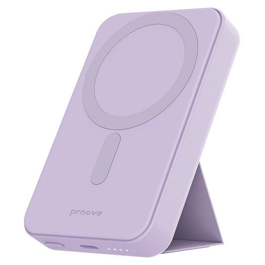 Proove Hyperion Wireless External Battery, 10000mAh, 20W, PD + FQI, 1 x QI - 1 x USB-C, Purple
