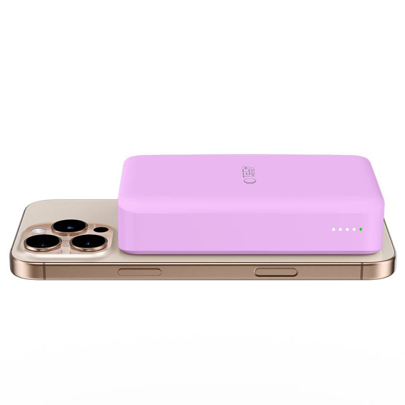 External Wireless Battery Tech-Protect PB12 LifeMag, 20000mAh, 20W, QC + PD + FQI, 1 x QI - 1 x USB-A - 1 x USB-C, Purple