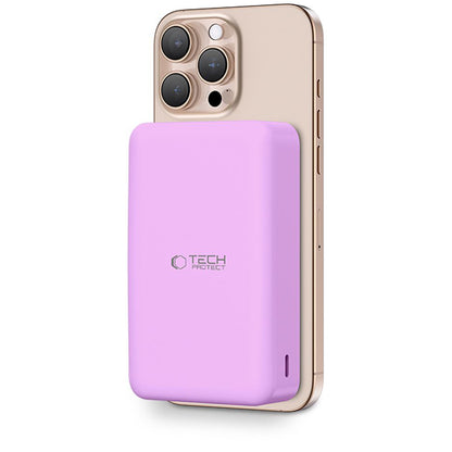 External Wireless Battery Tech-Protect PB12 LifeMag, 20000mAh, 20W, QC + PD + FQI, 1 x QI - 1 x USB-A - 1 x USB-C, Purple