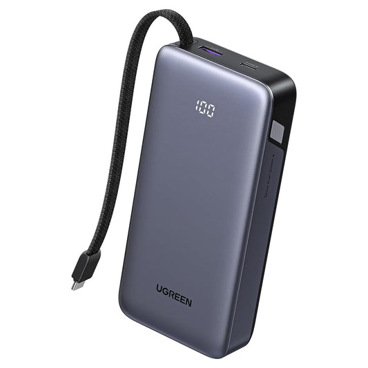 UGREEN PB536 External Battery (55988B), 20000mAh, 45W, QC + PD, 1 x USB-A - 2 x USB-C, Gray