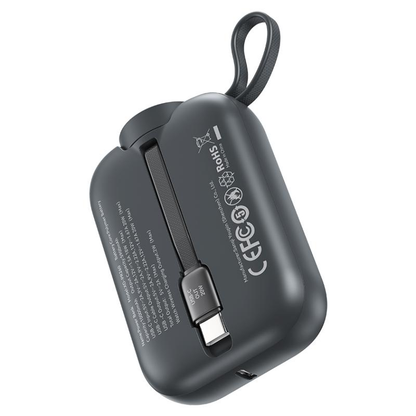 XO Design PR260 Wireless External Battery, 10000mAh, 20W, PD + QI, 1 x QI - 2 x USB-C, Black
