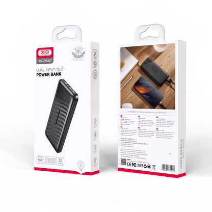 XO Design PB301 External Battery, 10000mAh, 10W, 2 x USB-A, Black