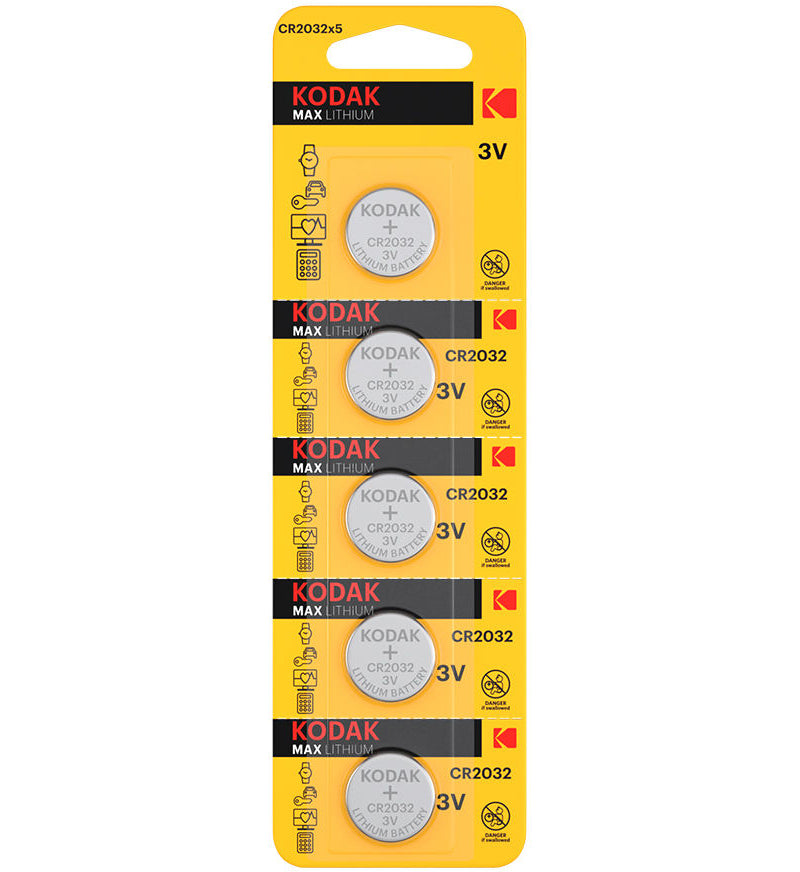 Kodak Max Lithium Battery, CR2032, Set of 5 pieces