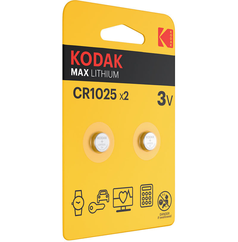 Kodak Max Lithium Battery, CR2025, Set of 2 pieces