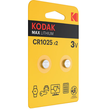 Kodak Max Lithium Battery, CR2025, Set of 2 pieces