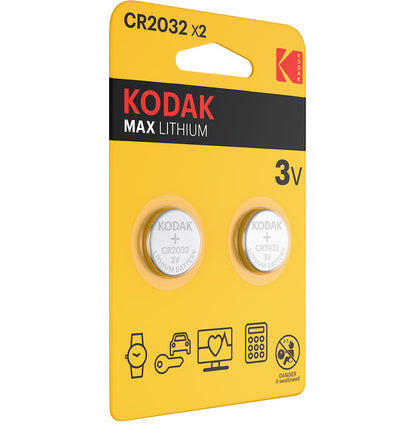Kodak Max Lithium Battery, CR2032, Set of 2 pieces