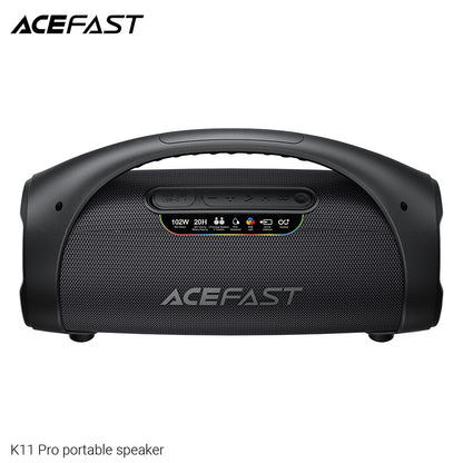 Acefast K11 Pro Portable Bluetooth Speaker, 102W, RGB, TWS, Waterproof, Black