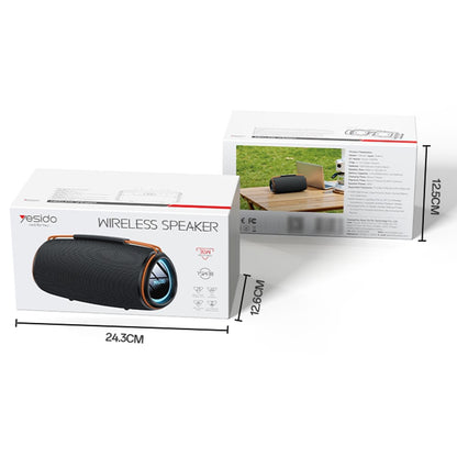 Yesido YSW38 Portable Bluetooth Speaker, 30W, TWS, RGB, Black