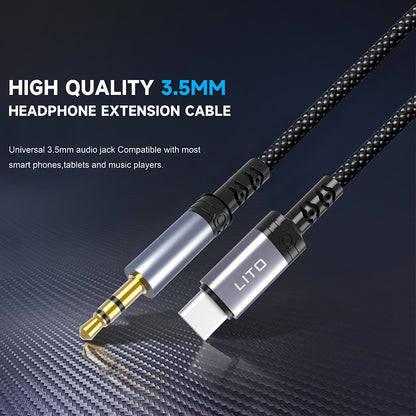 USB-C to 3.5mm Audio Cable Lito LA01T, 1m, Black