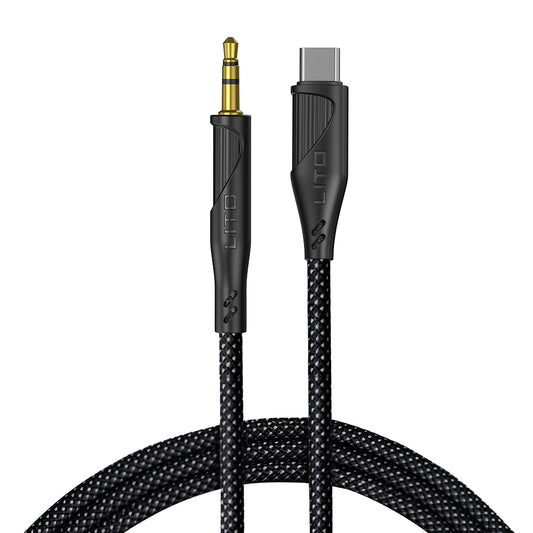 USB-C to 3.5mm Lito LA02 Audio Cable, 1m, Black