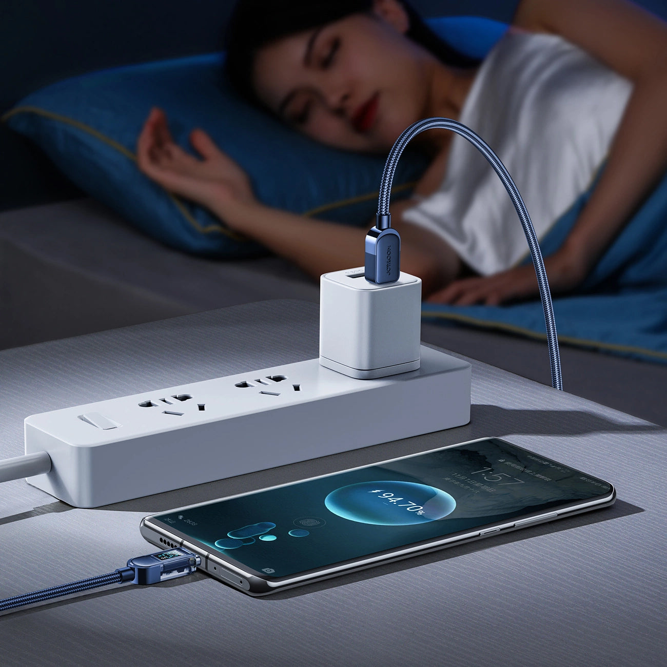 USB-C Data and Charging Cable - USB-C Joyroom A4 Display, 100W, 1.2m, Blue