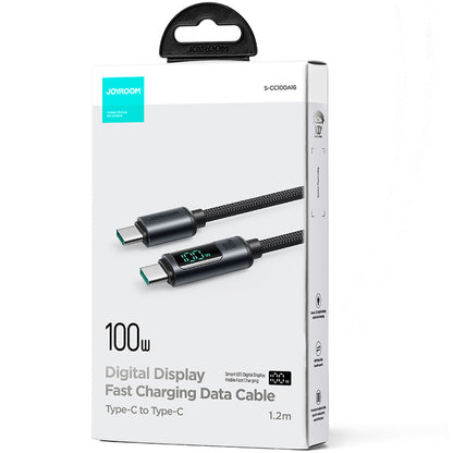 USB-C Data and Charging Cable - USB-C Joyroom S-A16 Prism Display, 100W, 1.2m, Black