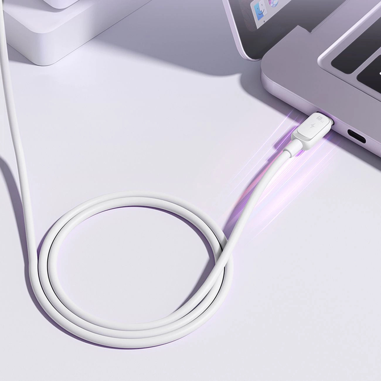USB-C Data and Charging Cable - USB-C Joyroom S-A14, 60W, 1.2m, White
