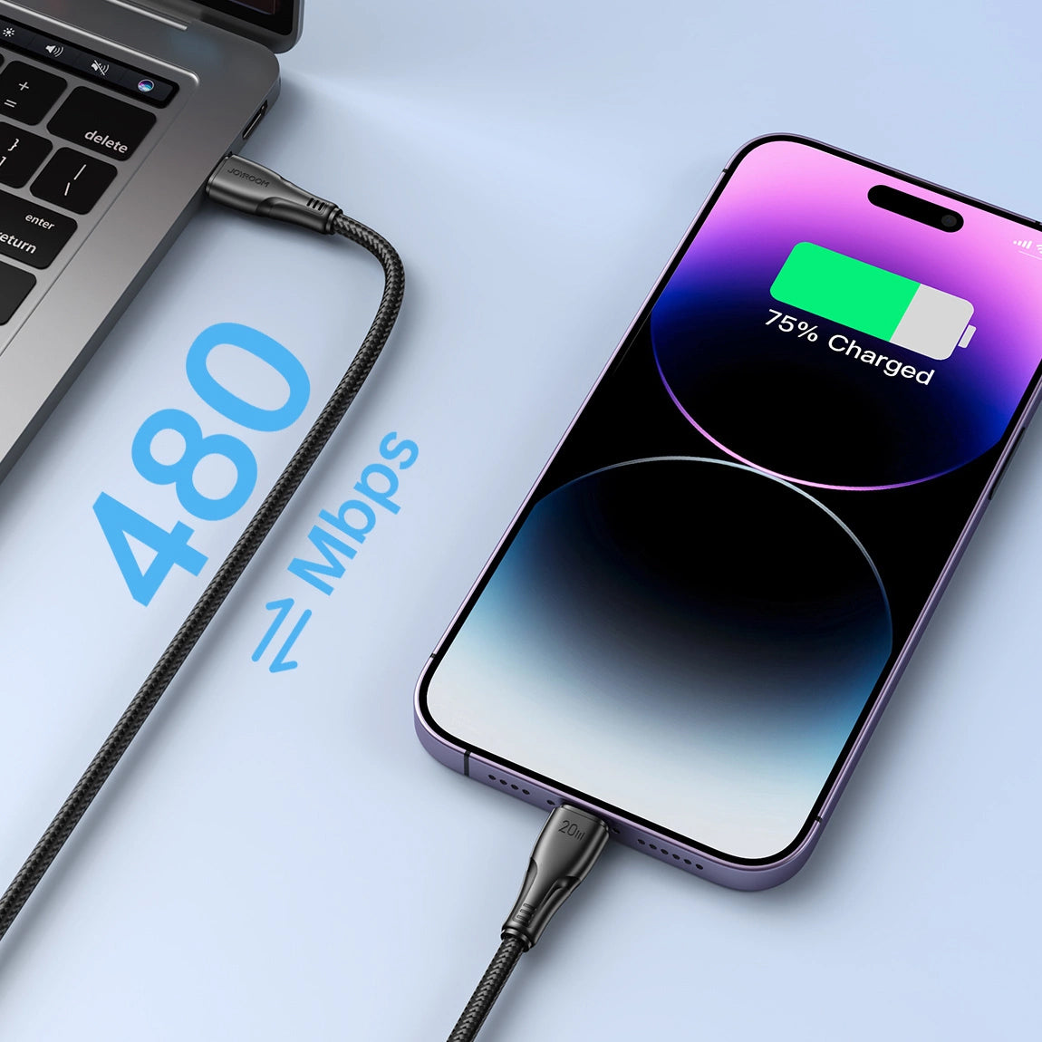 USB-C to Lightning Data and Charging Cable Joyroom S-A11, 20W, 0.25m, Black