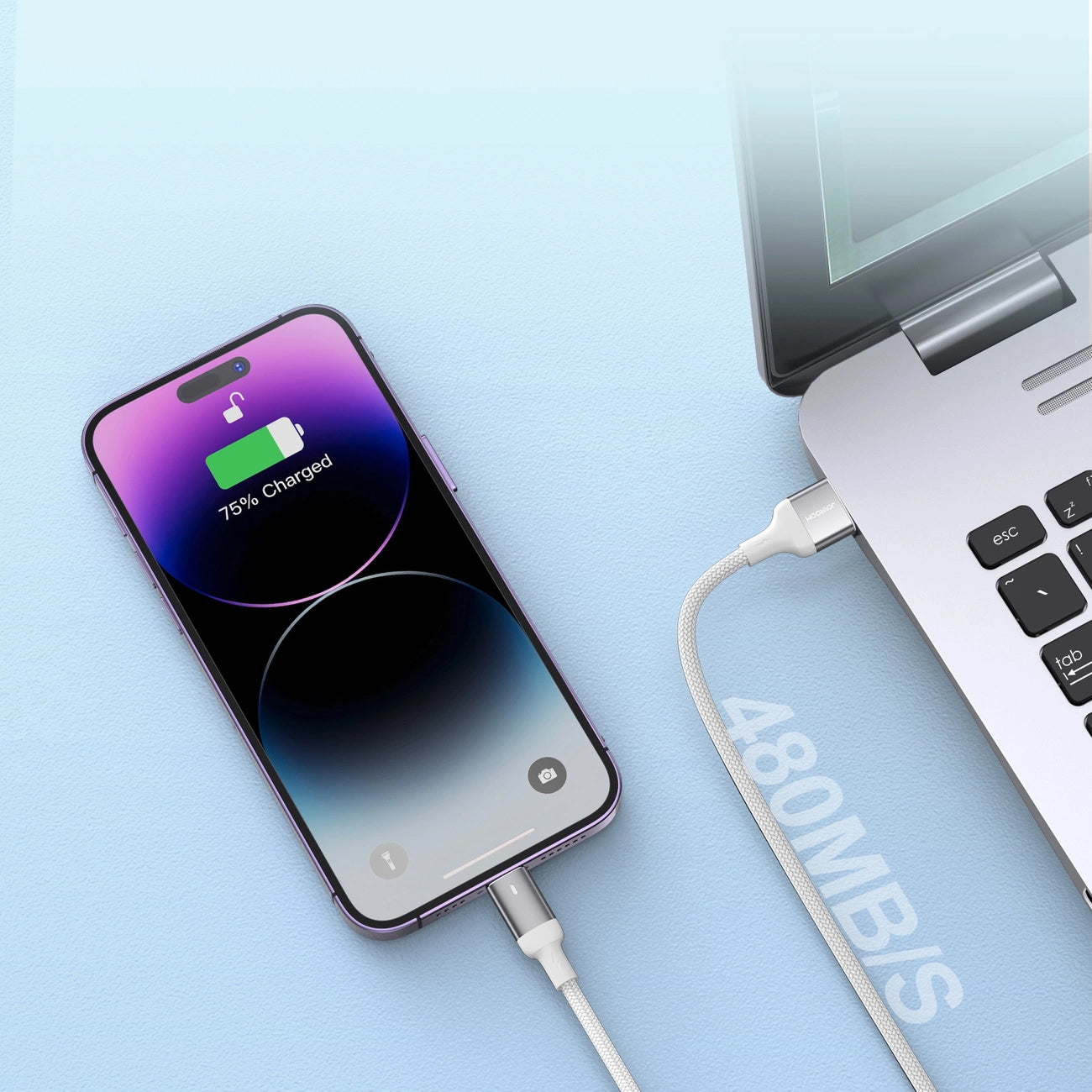 USB-C to Lightning Data and Charging Cable Joyroom S-A10, 20W, 1.2m, White