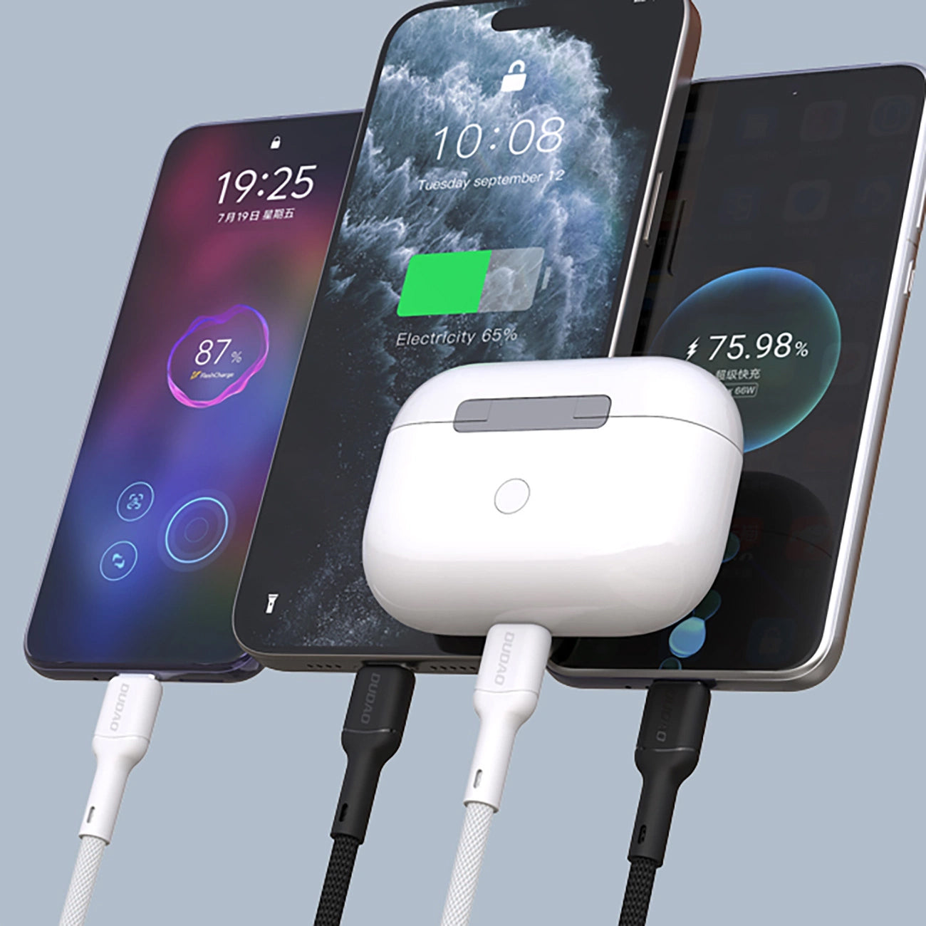 USB-C Data and Charging Cable - USB-C Dudao L9C, 65W, 1m, Black