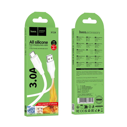 USB-A to USB-C Data and Charging Cable HOCO X124, 18W, 1m, White