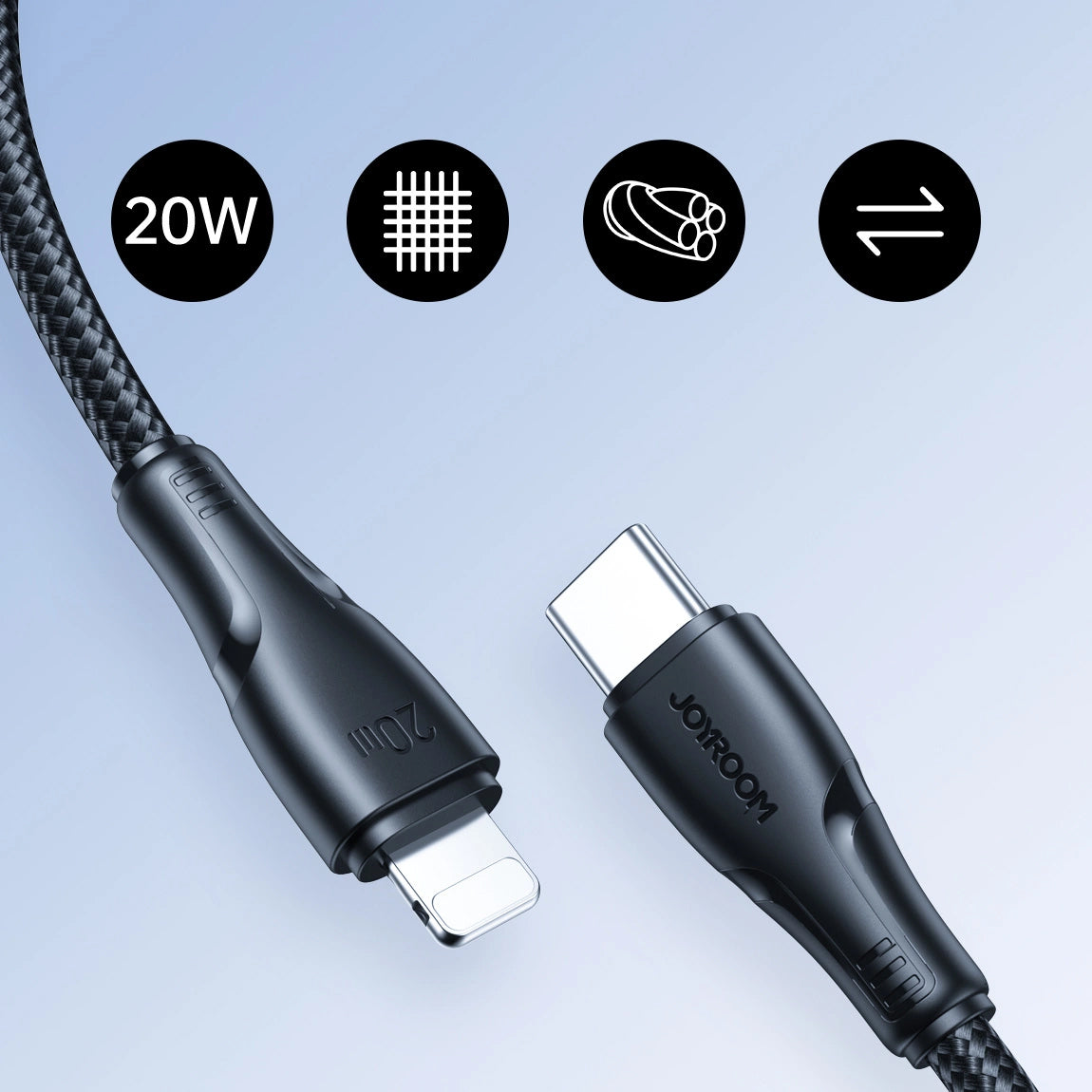 USB-C to Lightning Data and Charging Cable Joyroom S-A11, 20W, 0.25m, Black