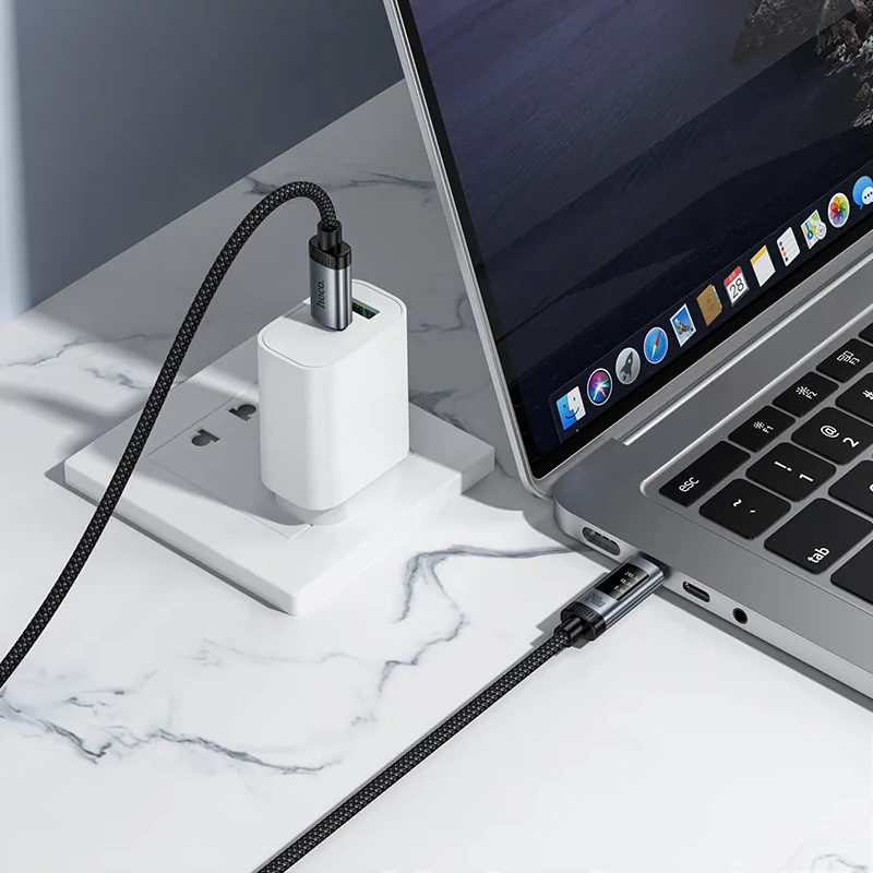 USB-C Data and Charging Cable - USB-C HOCO Display U148, 240W, 1.2m, Black