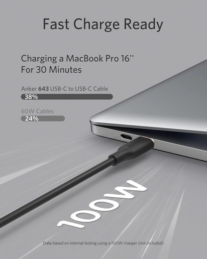 USB-C Data and Charging Cable - USB-C Anker PowerLine III, 100W, 0.9m, Black A8552H11