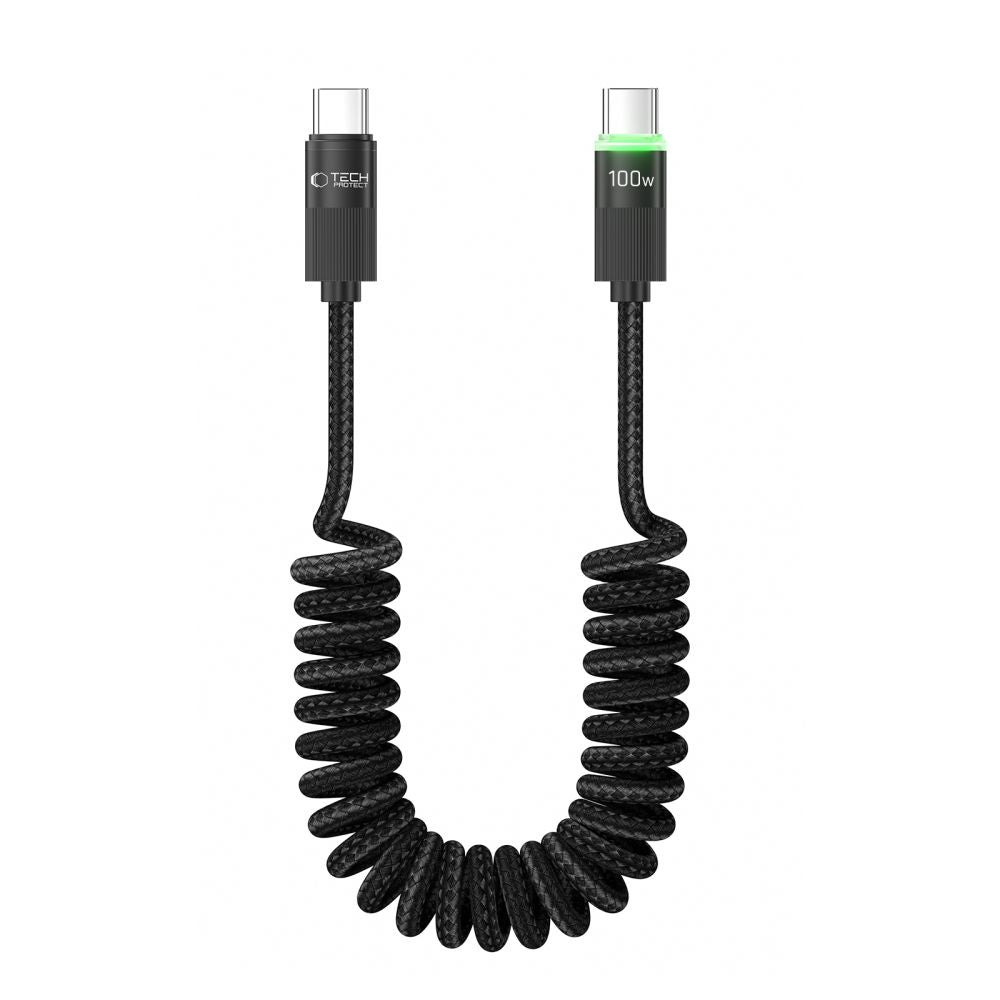 USB-C Data and Charging Cable - USB-C Tech-Protect UB20T Ultraboost, 100W, 1.8m, Black