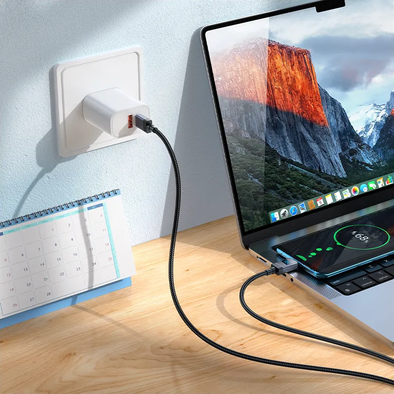 USB-C Data and Charging Cable - USB-C HOCO X118 Display, 60W, 1m, Black