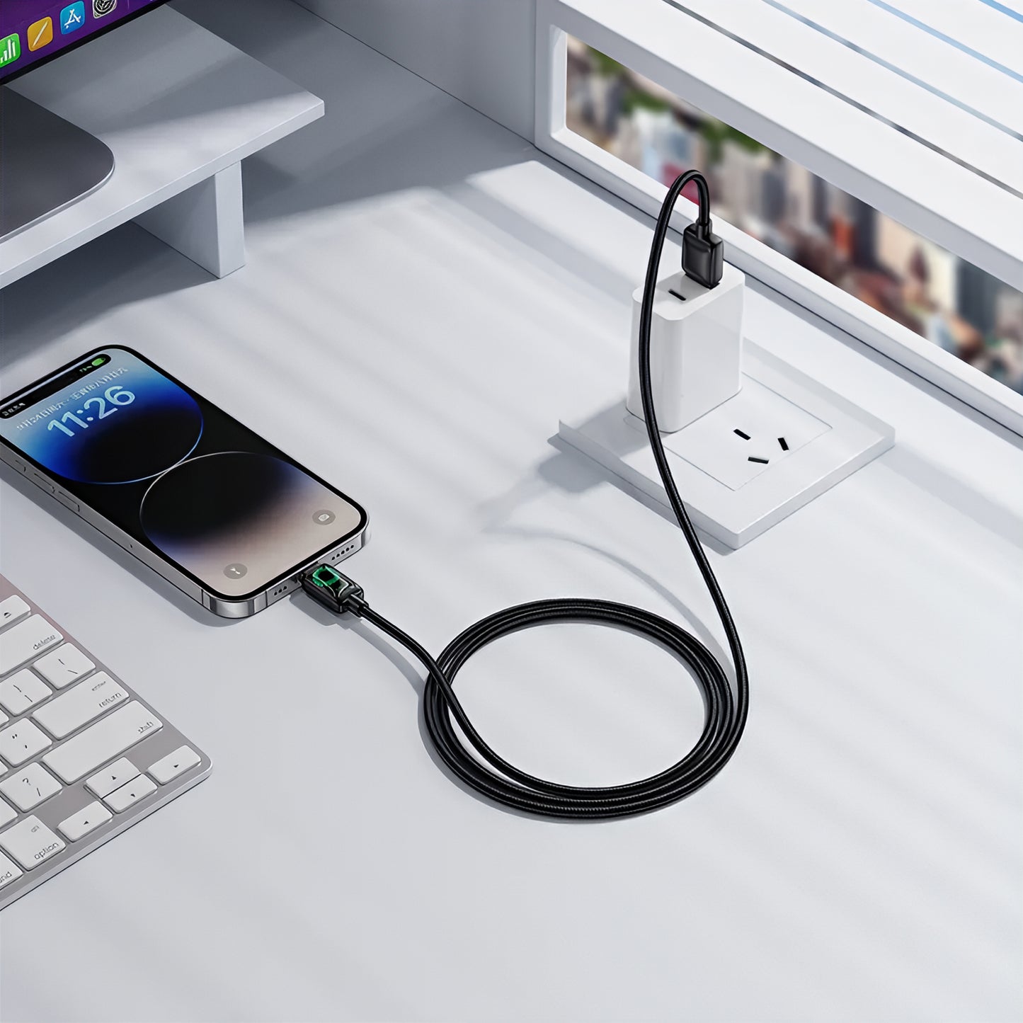 USB-A to Lightning Data and Charging Cable HOCO U146, 12W, 1.2m, Black