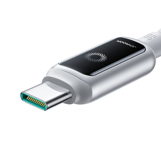 USB-C Data and Charging Cable - USB-C Joyroom S-A55 StarFlight Display, 100W, 1.2m, White