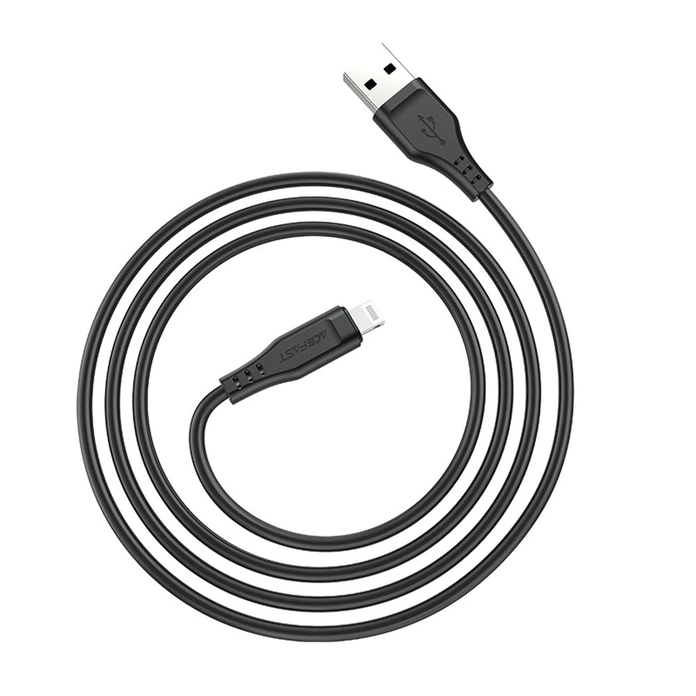 USB-A to Lightning Data and Charging Cable Acefast C3-02, 18W, 1.2m, White