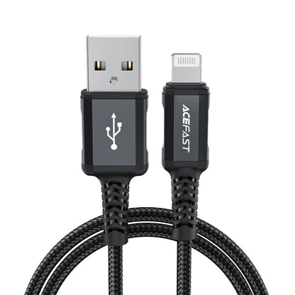USB-A to Lightning Data and Charging Cable Acefast C4-02, 18W, 1.8m, Black