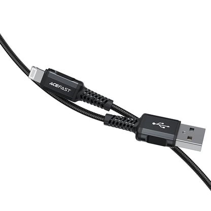 USB-A to Lightning Data and Charging Cable Acefast C4-02, 18W, 1.8m, Black