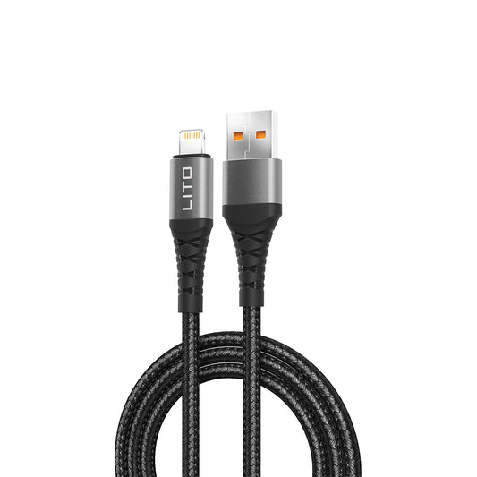 USB-A to Lightning Data and Charging Cable Lito LD08L, 18W, 1m, Black