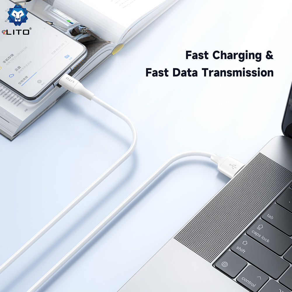 USB-A to microUSB Data and Charging Cable Lito LD06V, 18W, 1m, White
